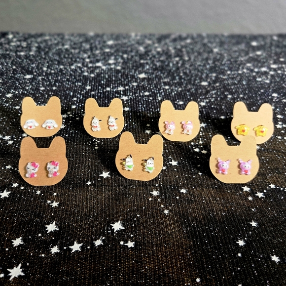 Custom Hello Kitty Hypoallergenic Stainless Steel Post Earrings - Picture 3 of 5